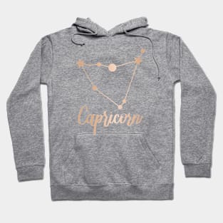 Capricorn Zodiac in Rose Gold Hoodie